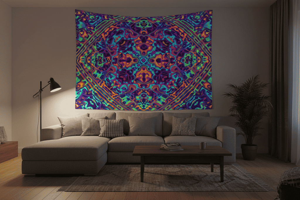 Psychedelic Kaleidoscope Wall Tapestry