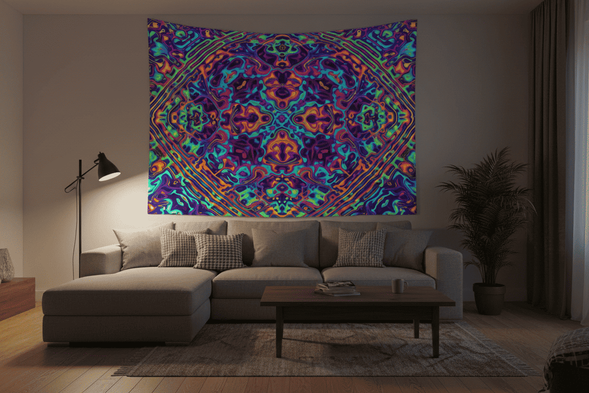 Psychedelic Kaleidoscope Wall Tapestry