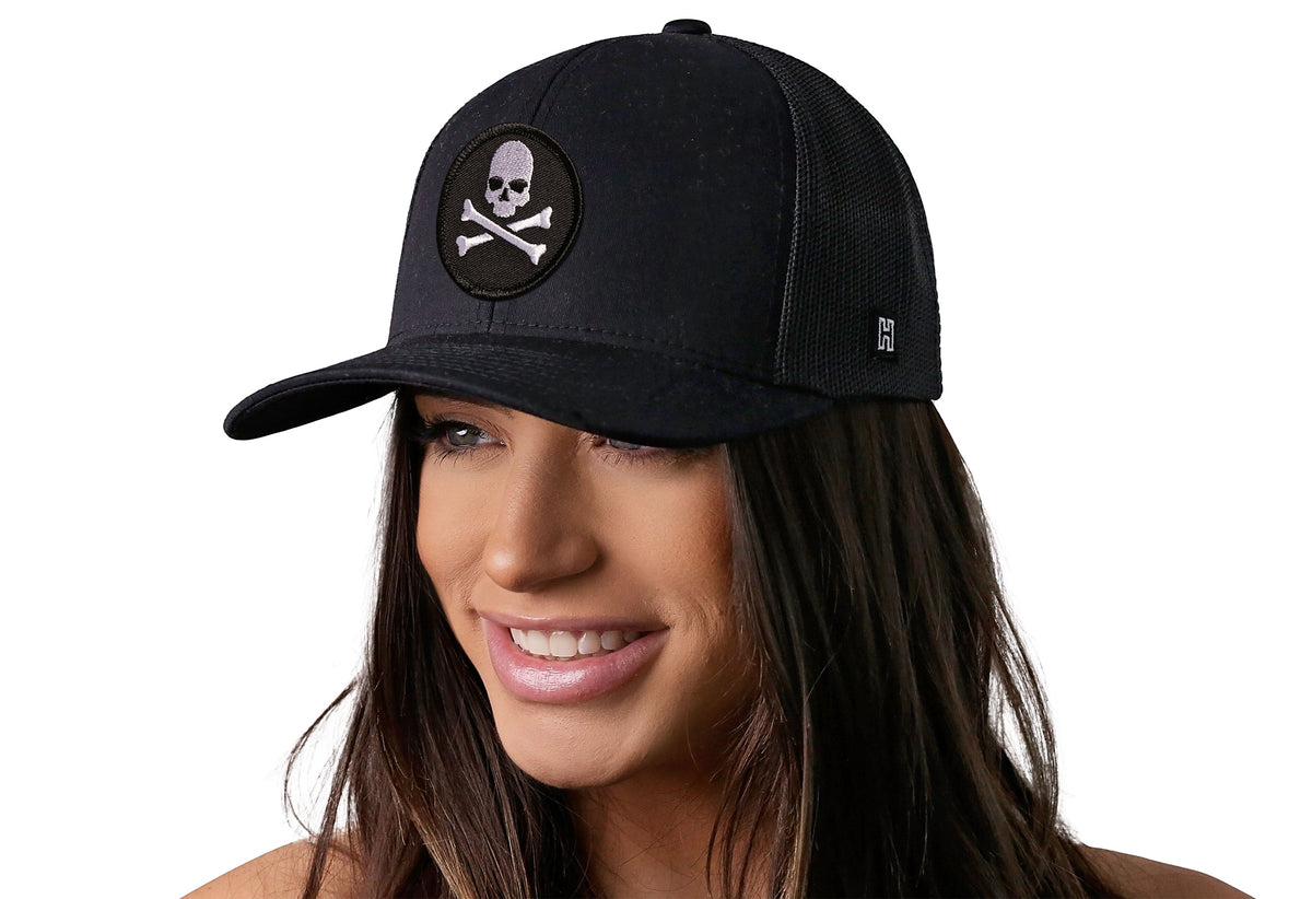 Skull and Crossbones Trucker Hat  |  Jolly Roger Snapback