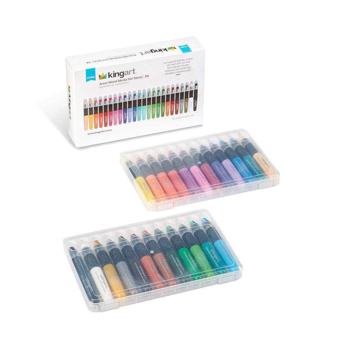 Mixed Media Gel Stick Crayons - 24 Colors