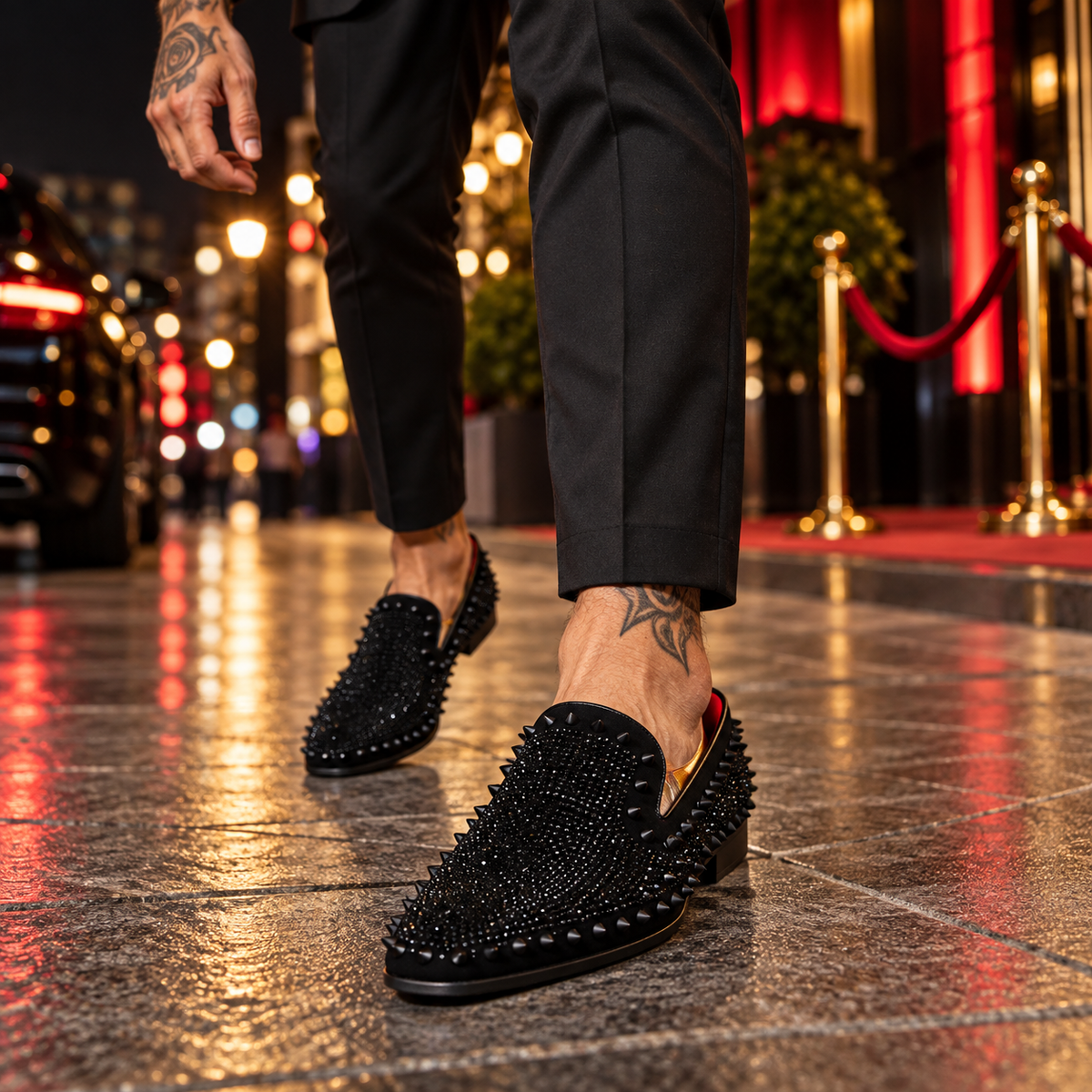 Mens Loafers - Spiked Dress shoes.  Statement piece.  Bold and Risky but Sexy and Memorable for the moments that matter.